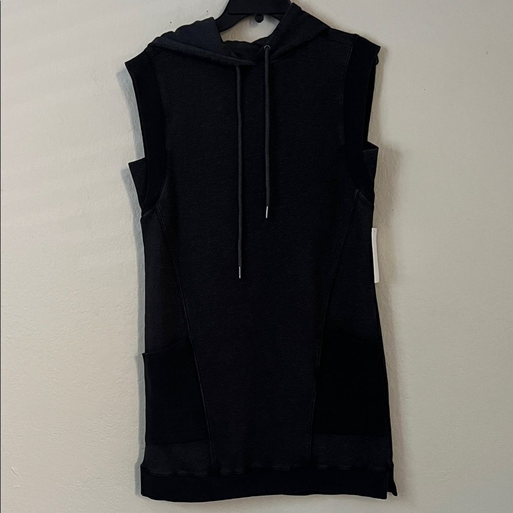 NWT EVEREVE Marley Washed Black Sweatshirt Dress in Size XS